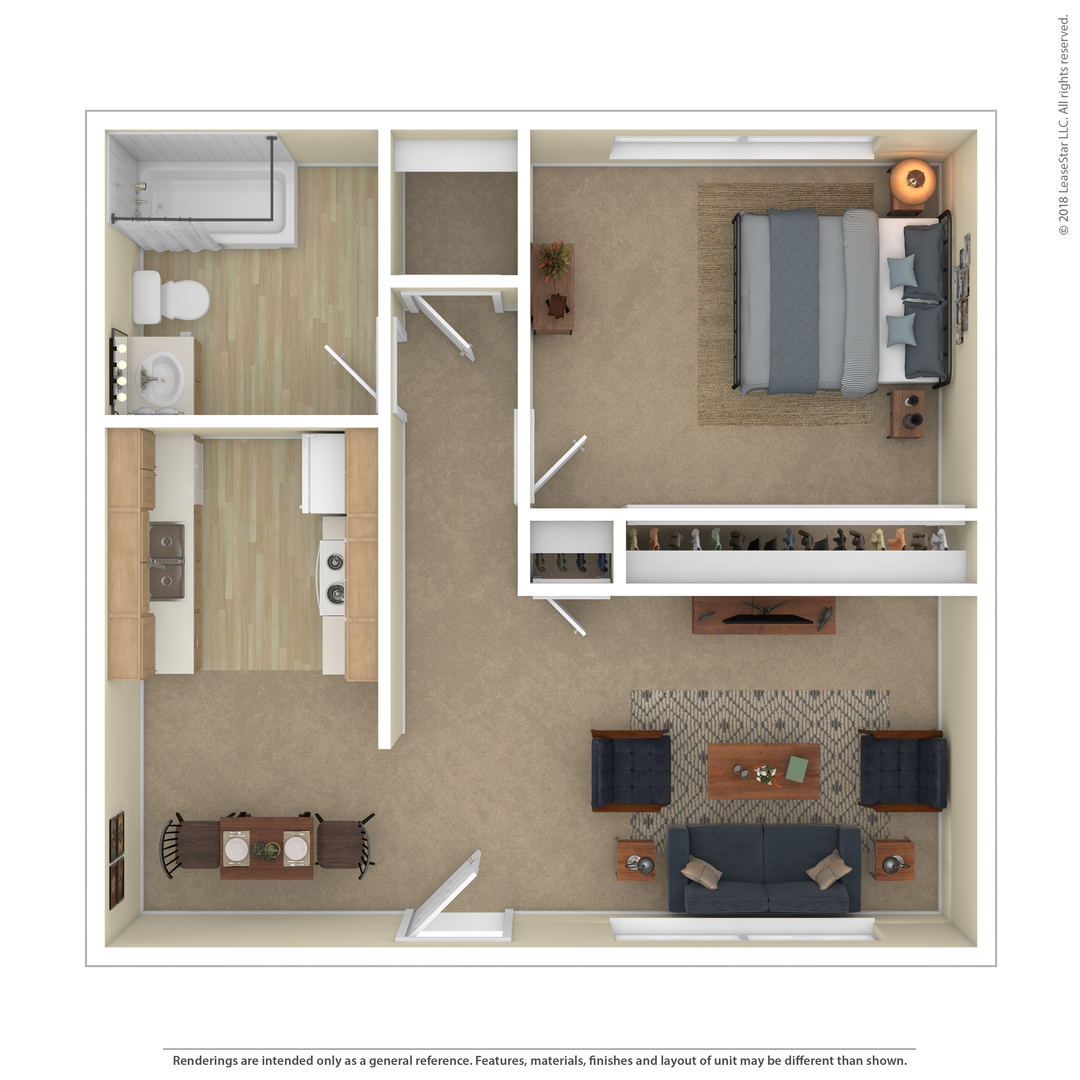 1 Bedroom floor plan