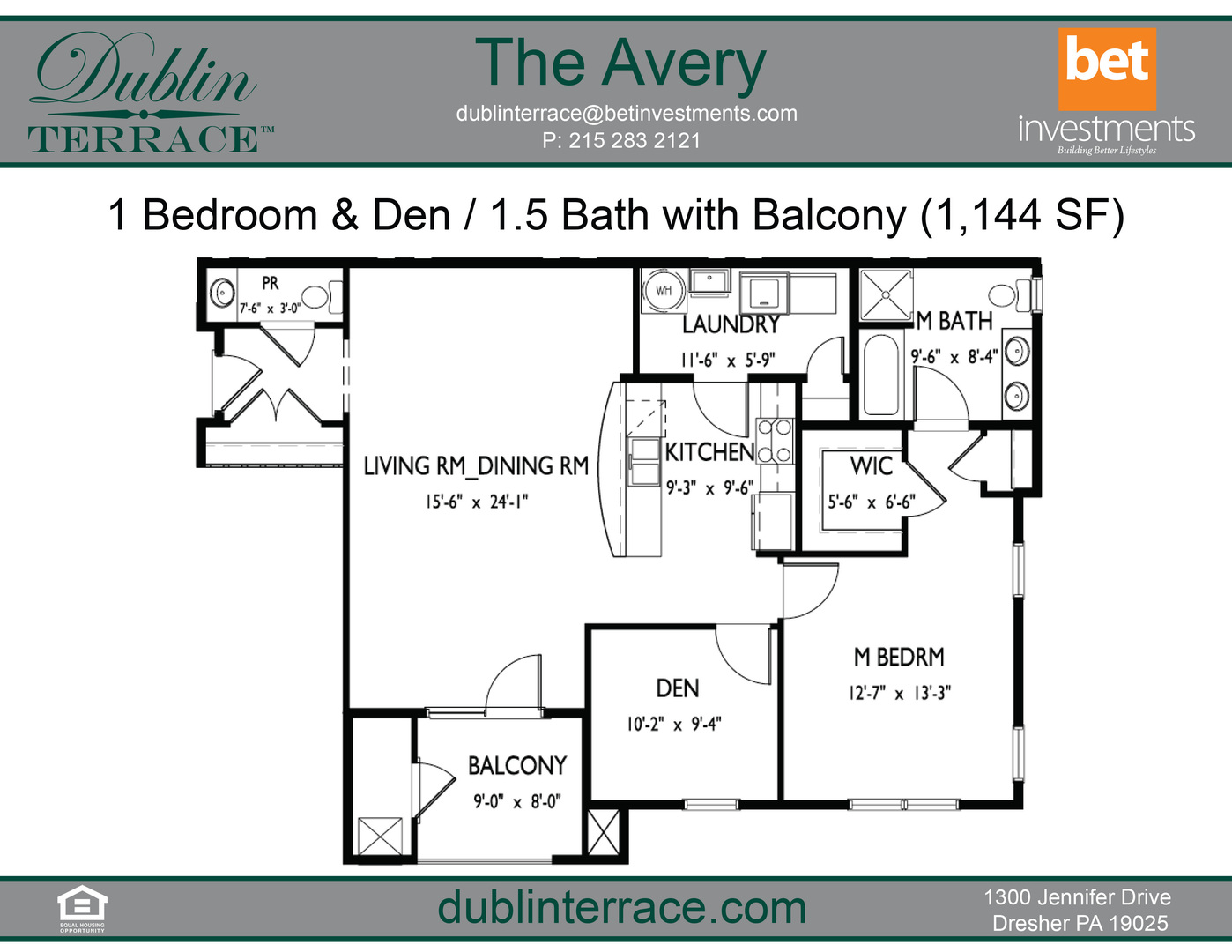 1 Bedroom Apartment – 1300 Jennifer Drive #705, Dresher, PA 19025
