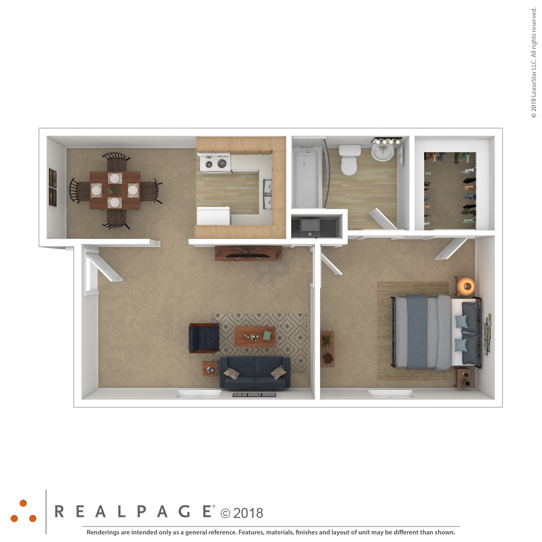 1 BEDROOM floor plan
