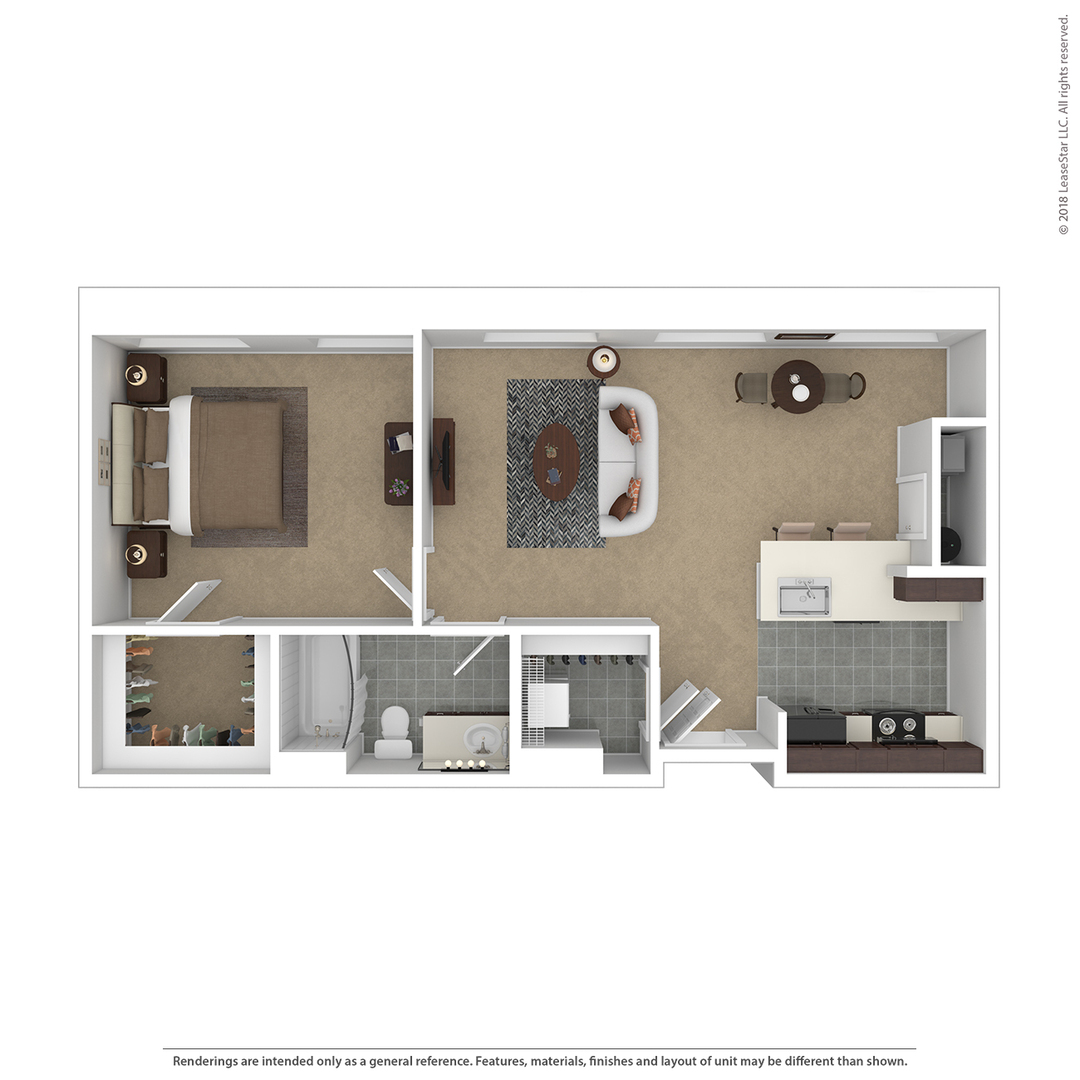 Counting House Lofts 109 One Bedroom floor plan