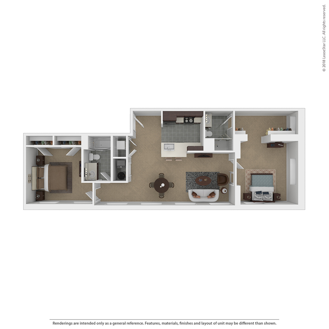 Counting House Lofts 109 Two Bedroom floor plan
