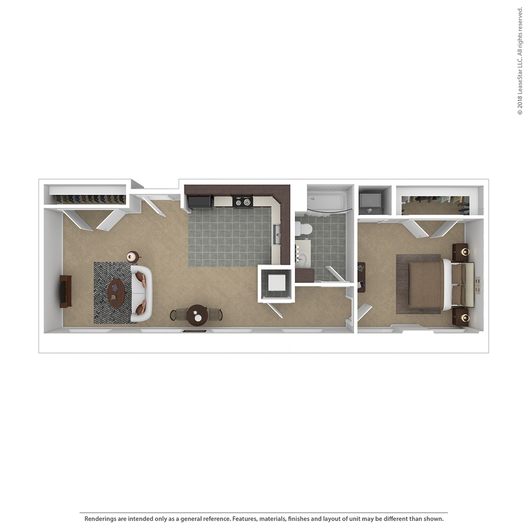Counting House Lofts 71 One Bedroom floor plan