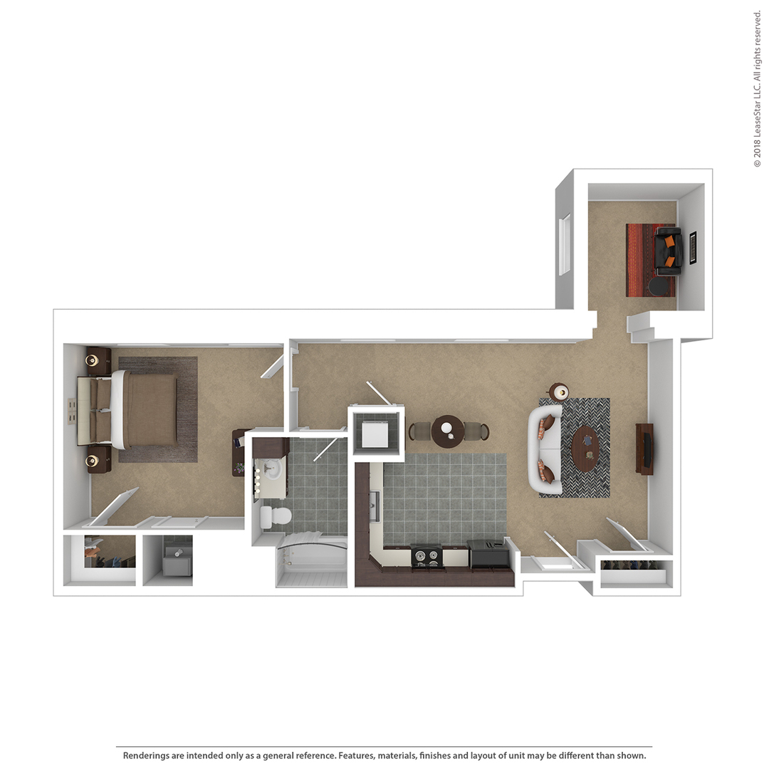 Counting House Lofts 71 One Bedroom plus Den floor plan