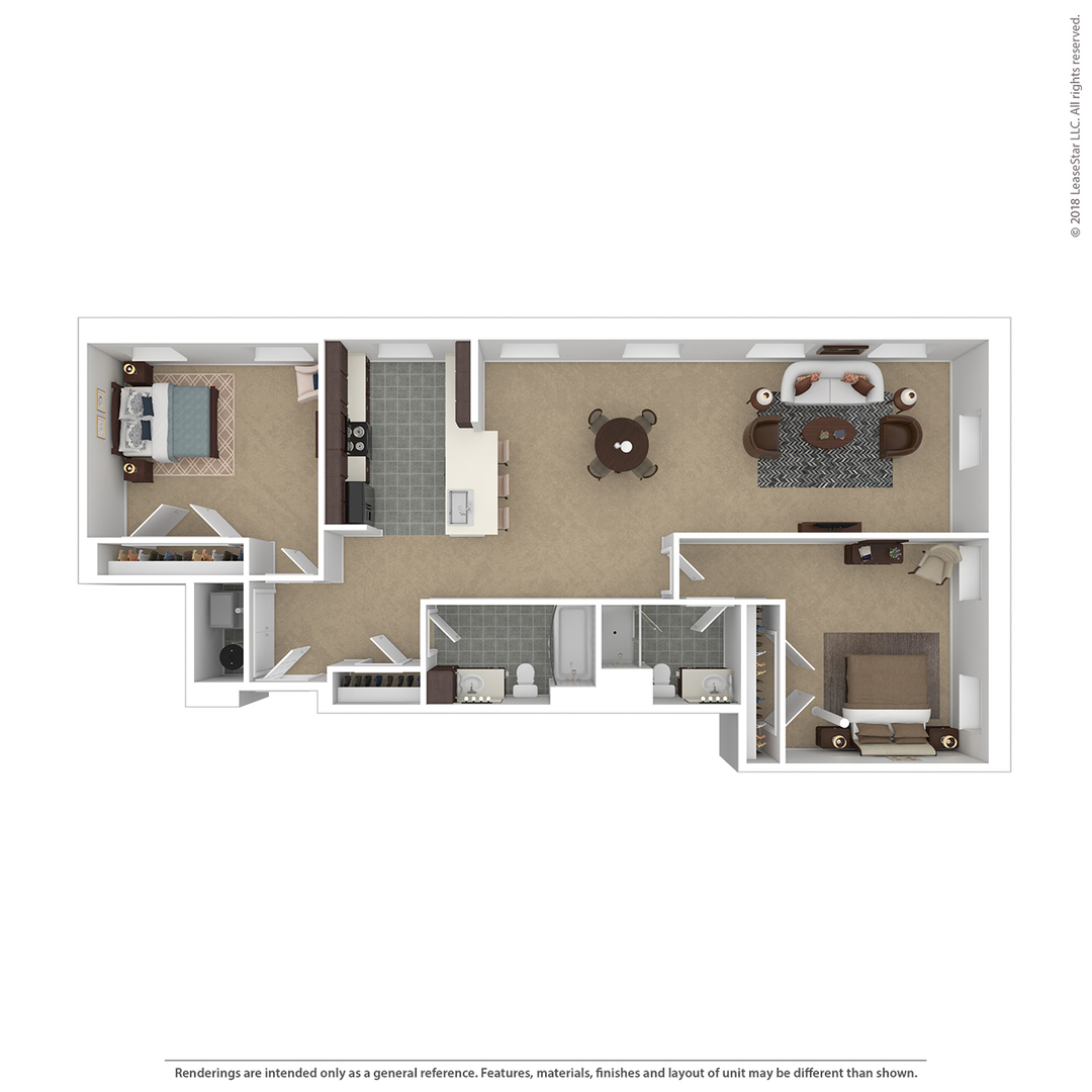 Counting House Lofts 71 Two Bedroom floor plan