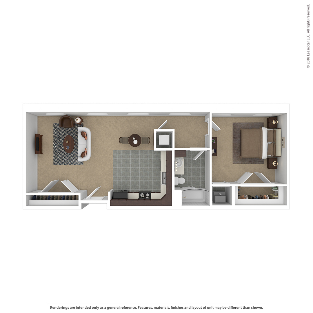 Counting House Lofts 71 One Bedroom floor plan