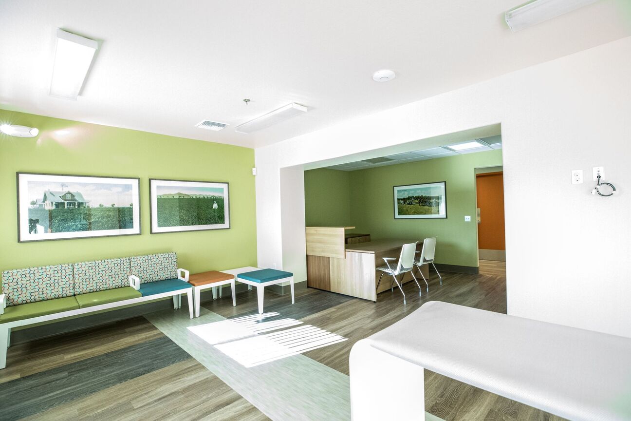 Shared interior space at Coffelt-Lamoreaux.