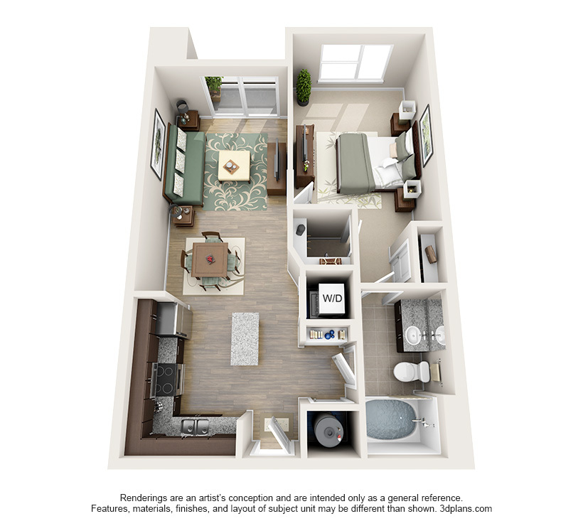 Crescent floor plan