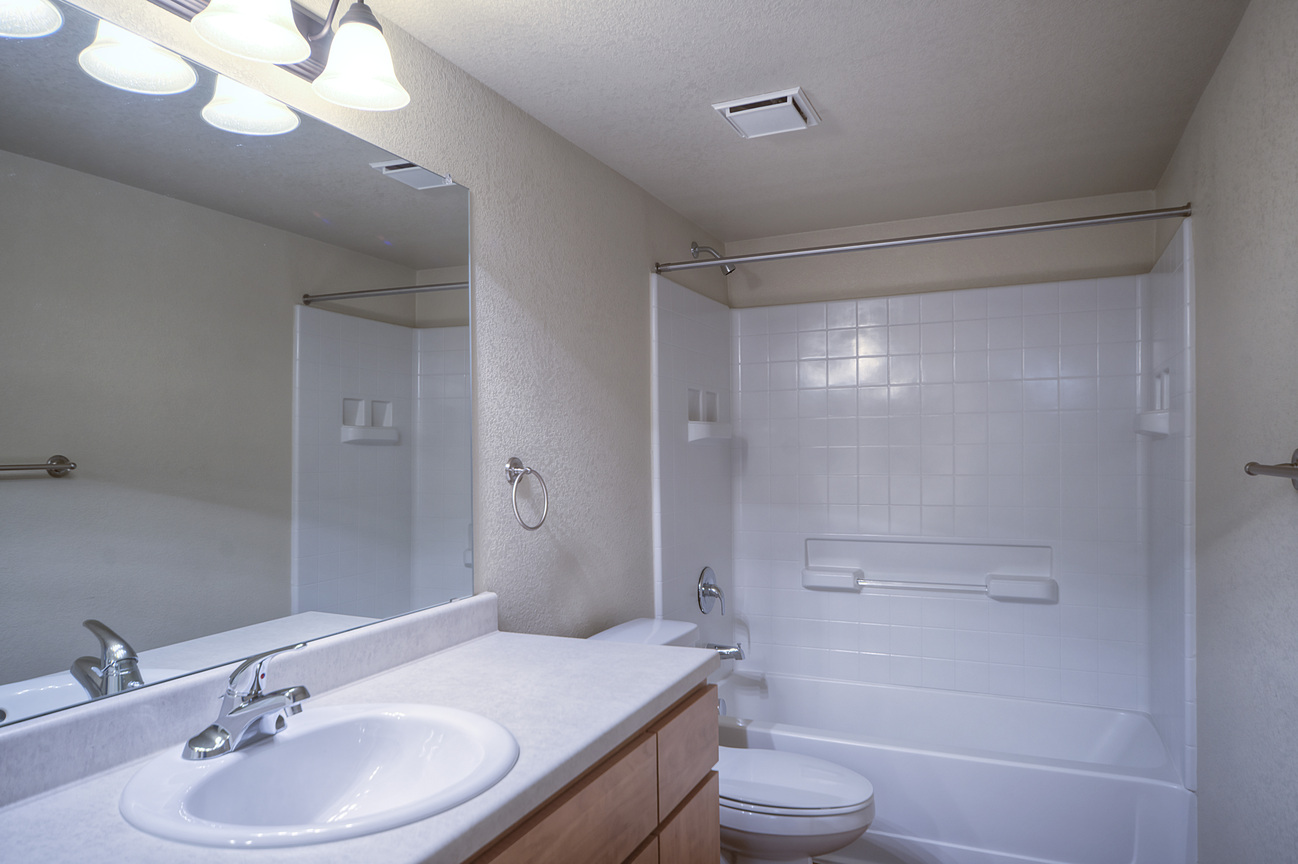 Apartment bathroom — representative home at West Eleventh.