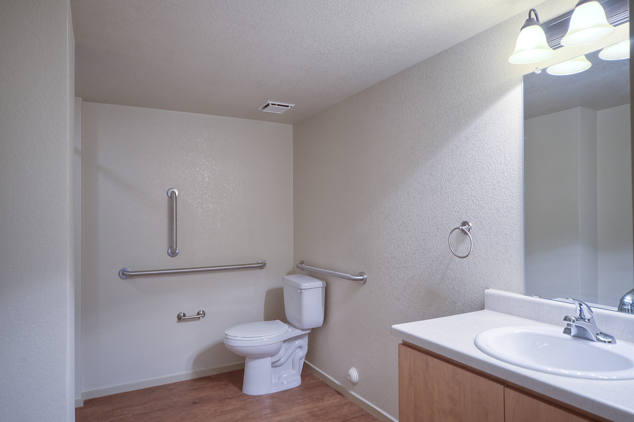 Apartment bathroom — representative home at West Eleventh.
