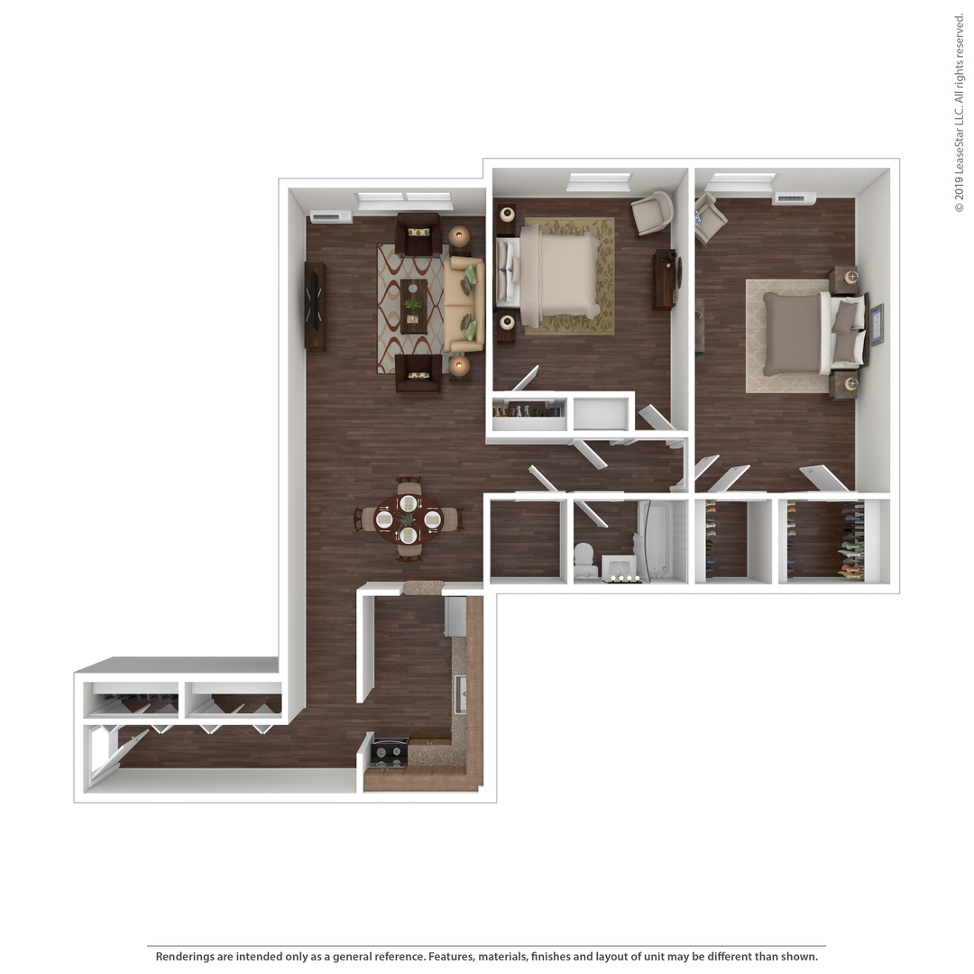 Two Bedroom Deluxe floor plan