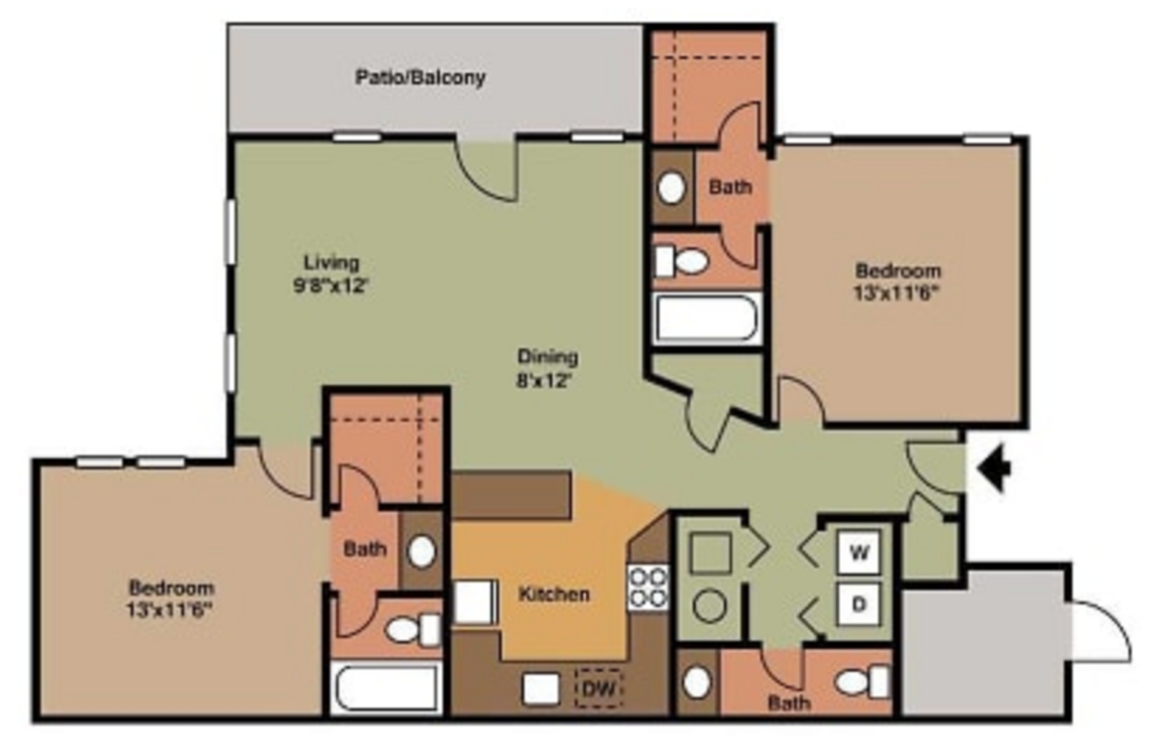 2 Bedroom Apartment – 500 Maxham Rd #4705, Austell, GA 30168