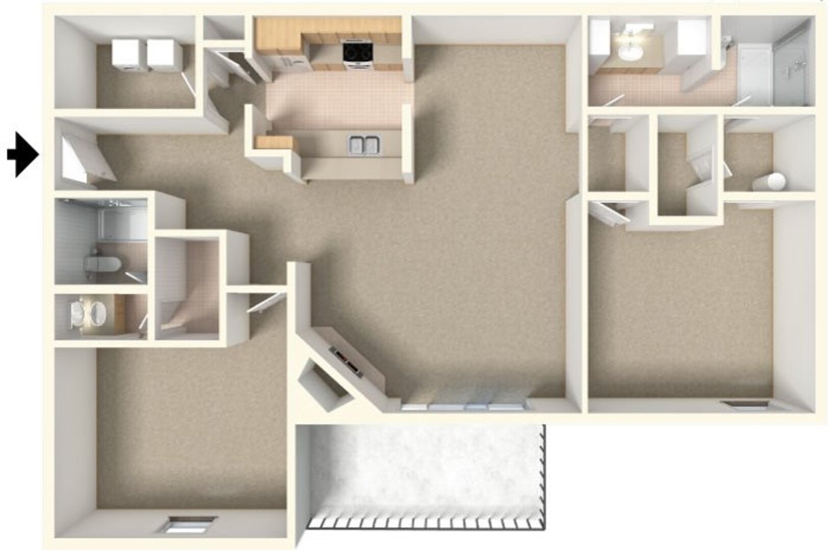 2 Bedroom Apartment – 1507 Pine Dr #L15, College Park, GA 30349
