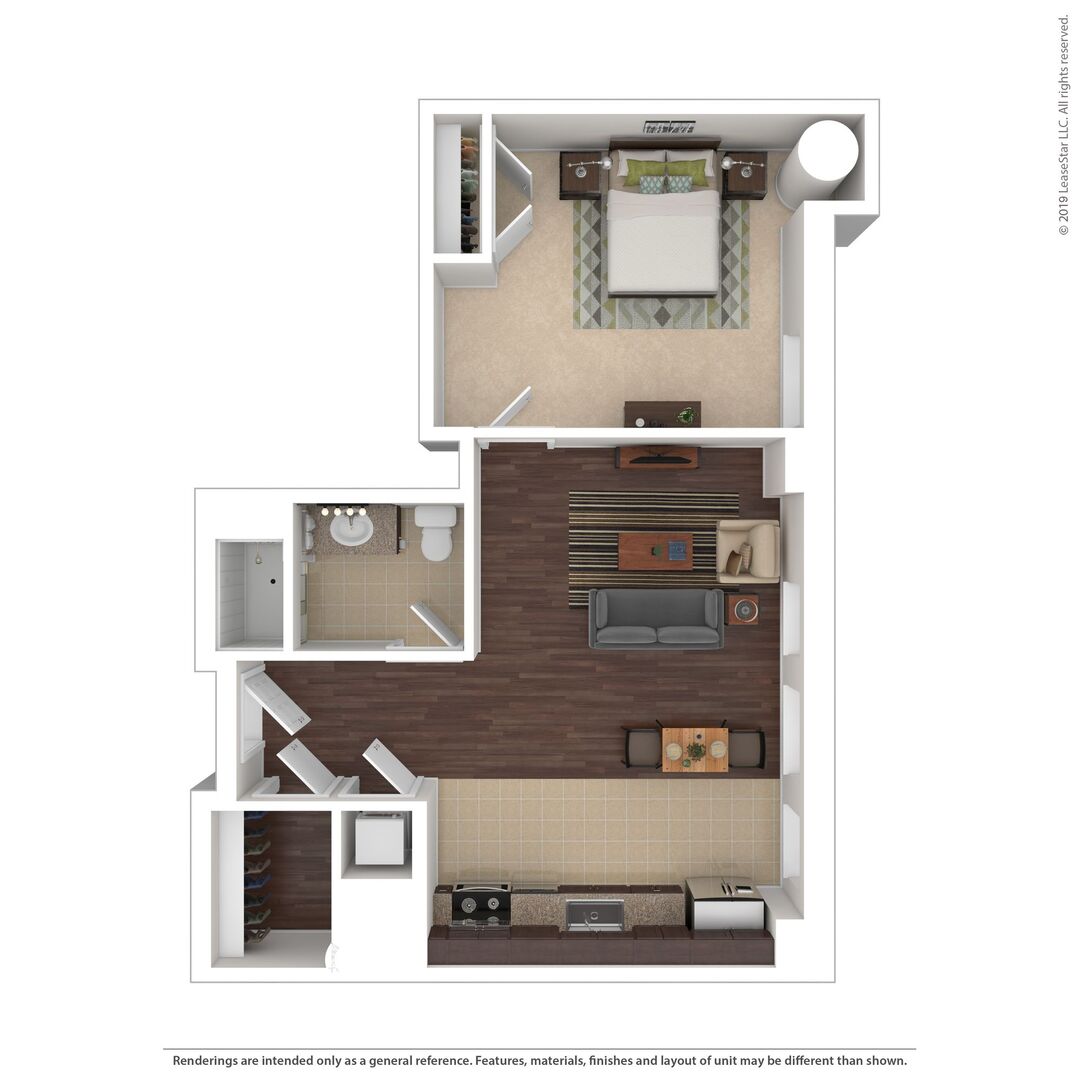 One Bedroom 120% AMI floor plan
