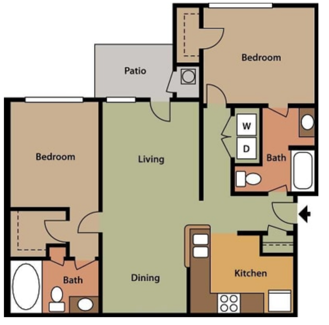 2 Bedroom Apartment – 3500 Summercourt Dr #3430, Jonesboro, GA 30236