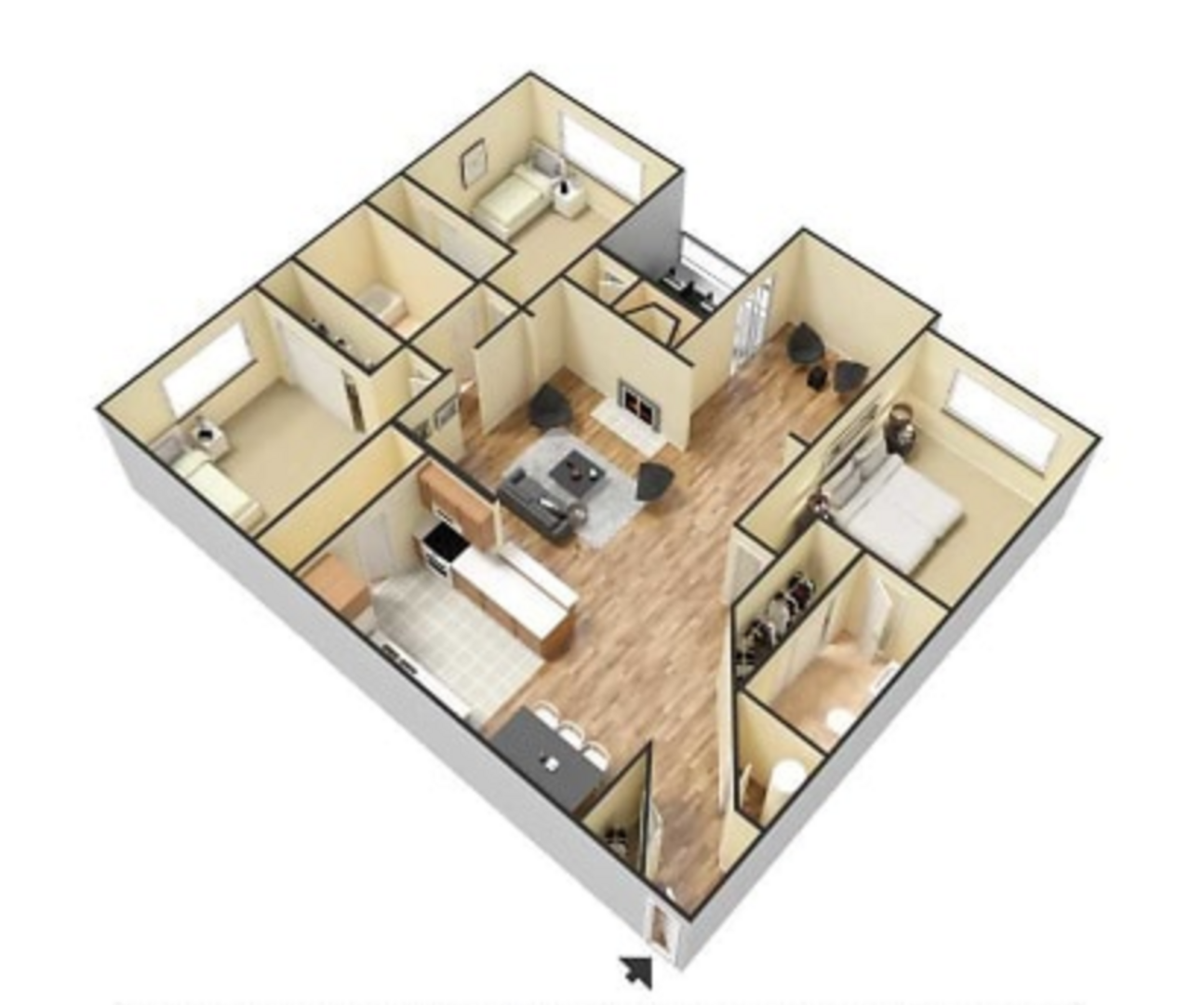 3 Bedroom Apartment – 1110 Garden Walk Blvd #1915, College Park, GA 30349