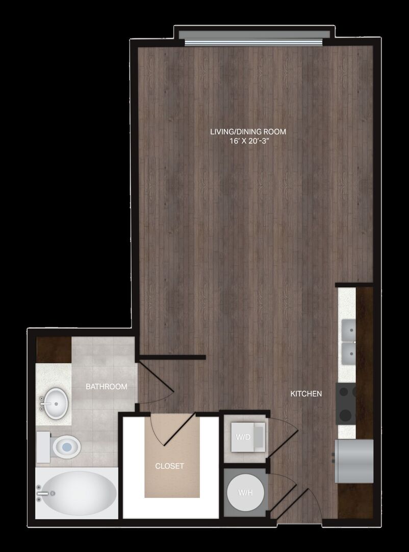 Studio Apartment – 7600 Kirby Drive #219, Houston, TX 77030