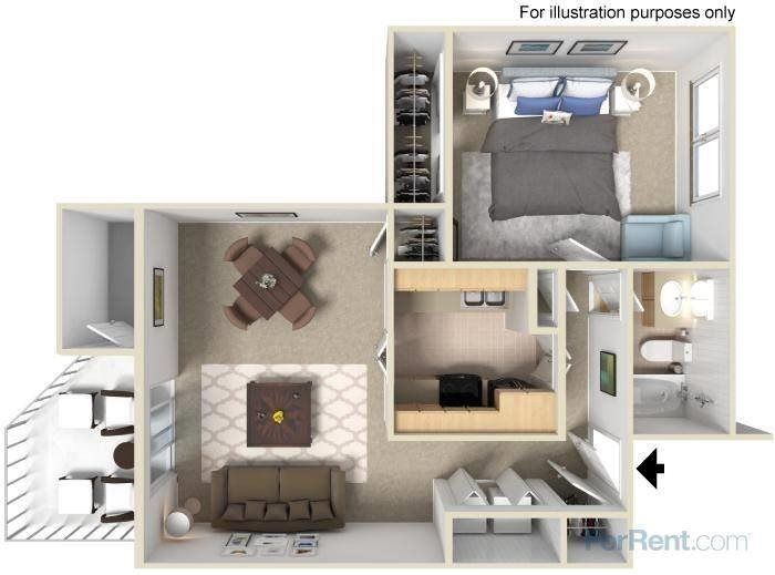 1X1 Garden floor plan