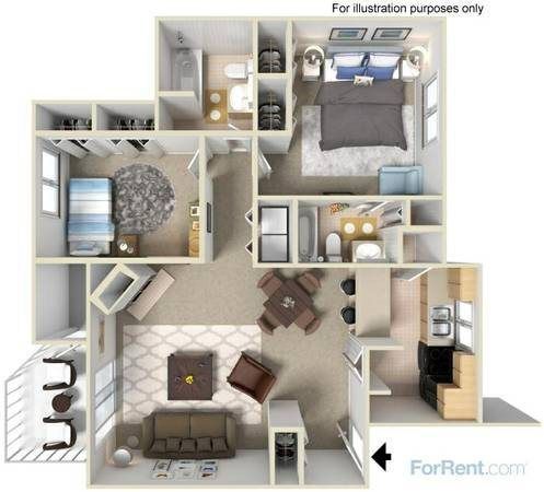 2X2 Garden floor plan