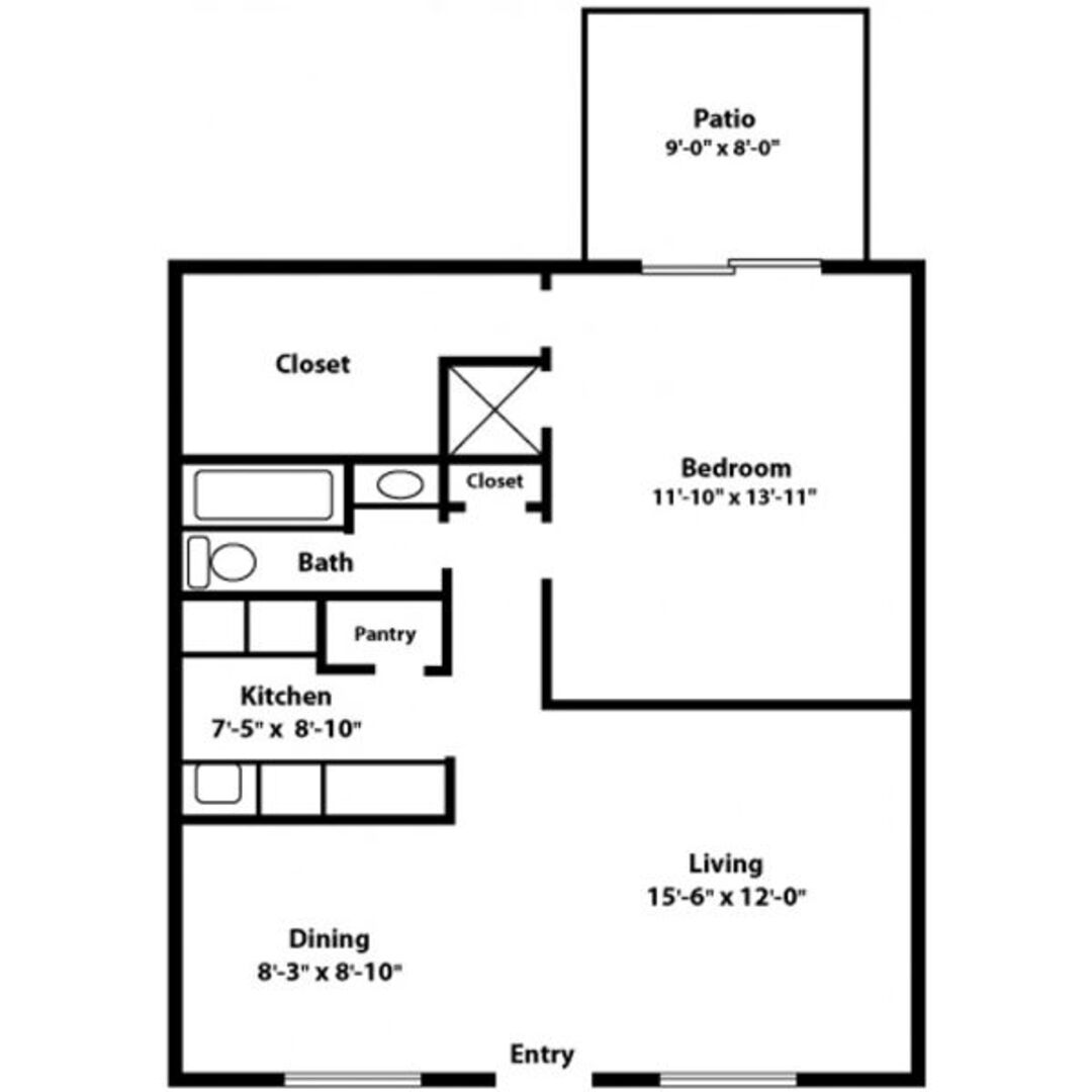 1 Bedroom Apartment – 201 Vista Rd #1-006, Pasadena, TX 77504