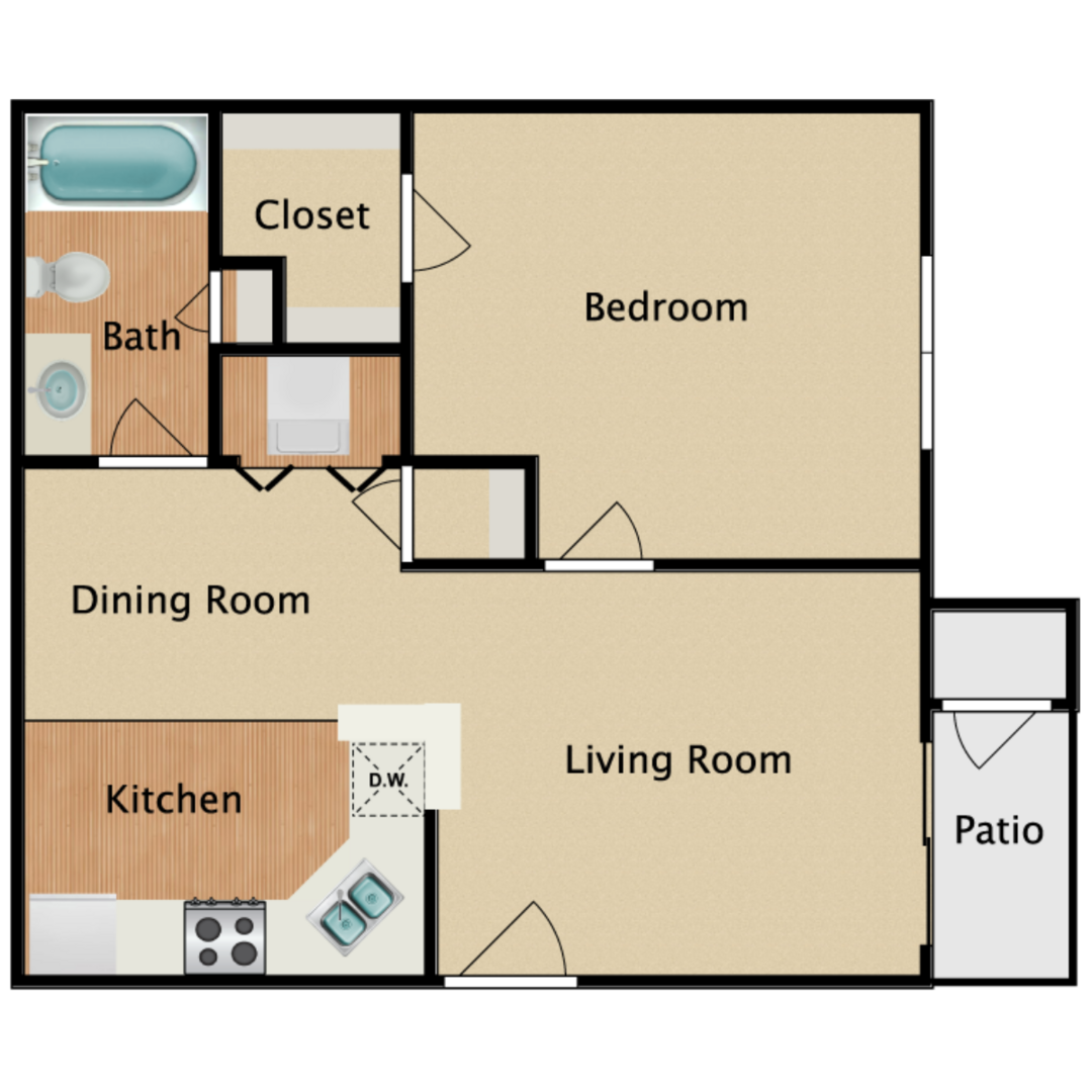 1 Bedroom Apartment – 8801 Monticello Drive #342, Texas City, TX 77591