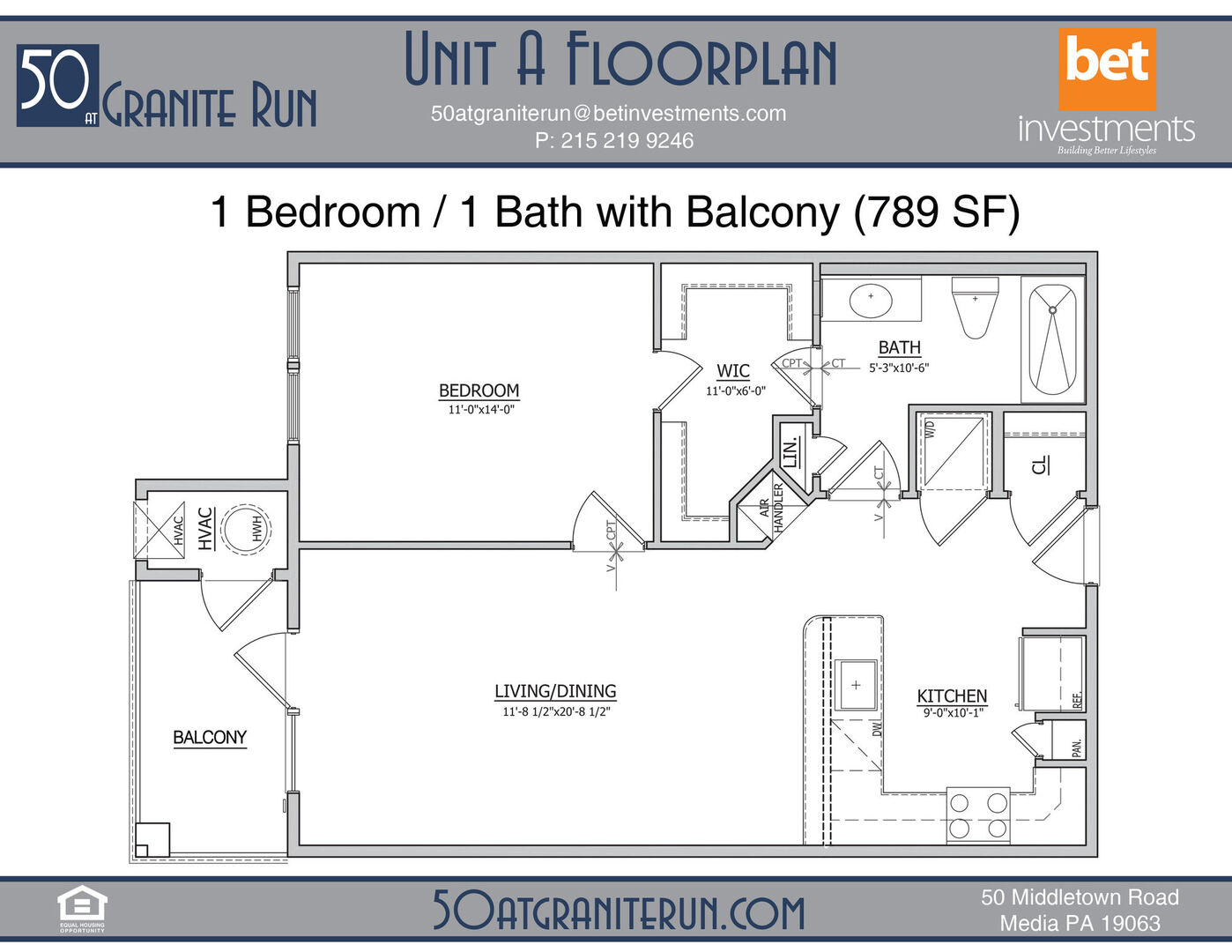 1 Bedroom Apartment – 50 Middletown Road #443, Media, PA 19063