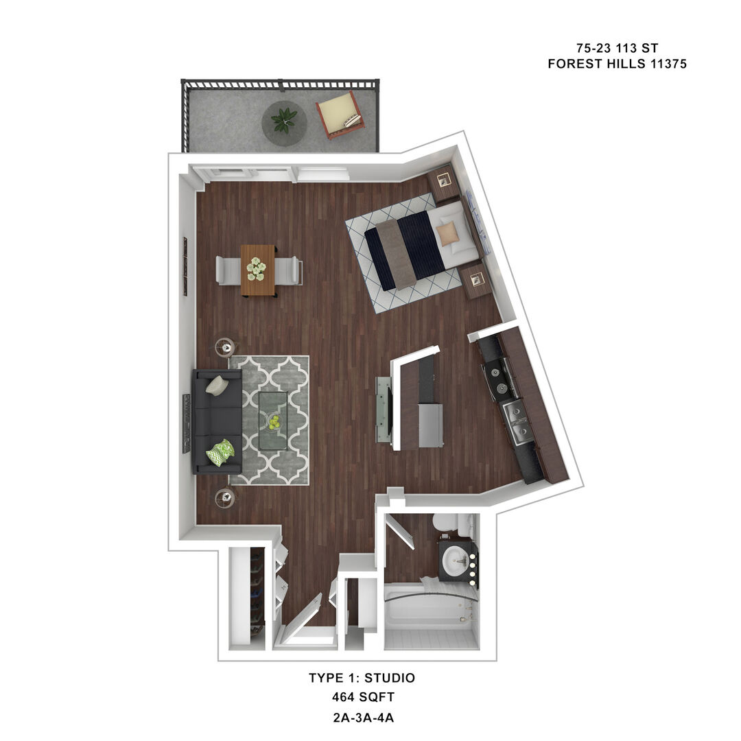 Studio Apartment – 75-23 113 St #4R, Forest Hills, NY 11375