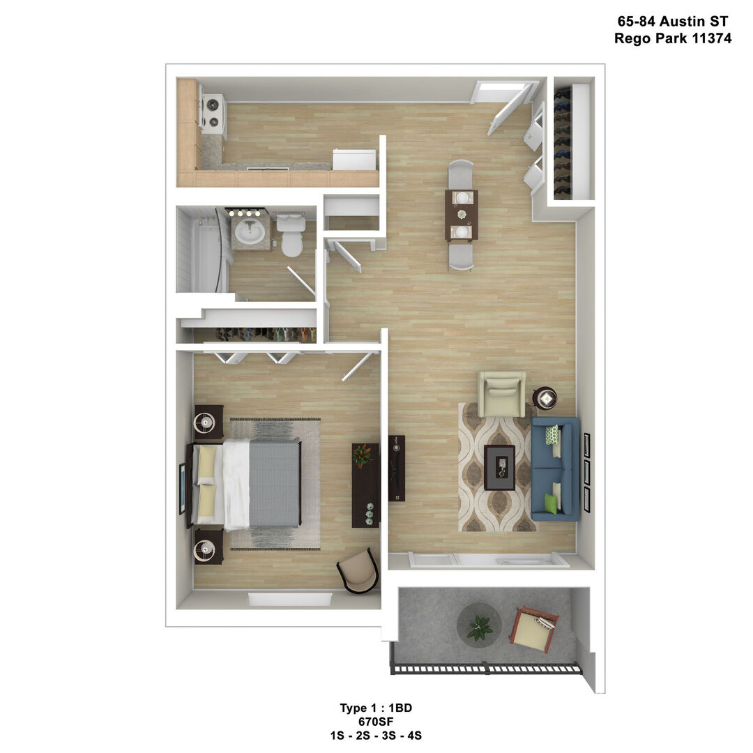 1 Bedroom Apartment – 65-84 Austin Street #4P, Rego Park, NY 11374