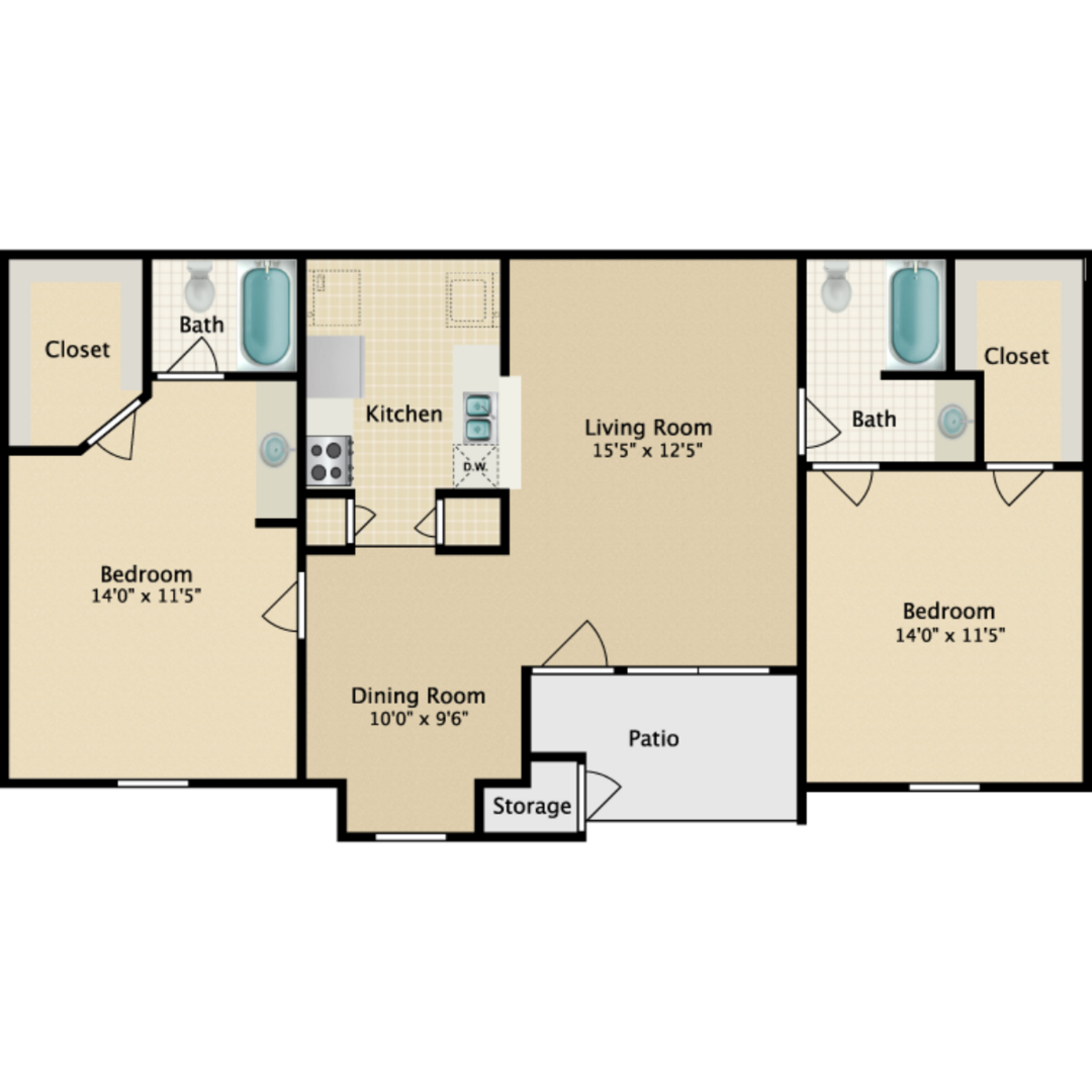 2 Bedroom Apartment – 2921 Sycamore Springs Dr #172, Kingwood, TX 77339