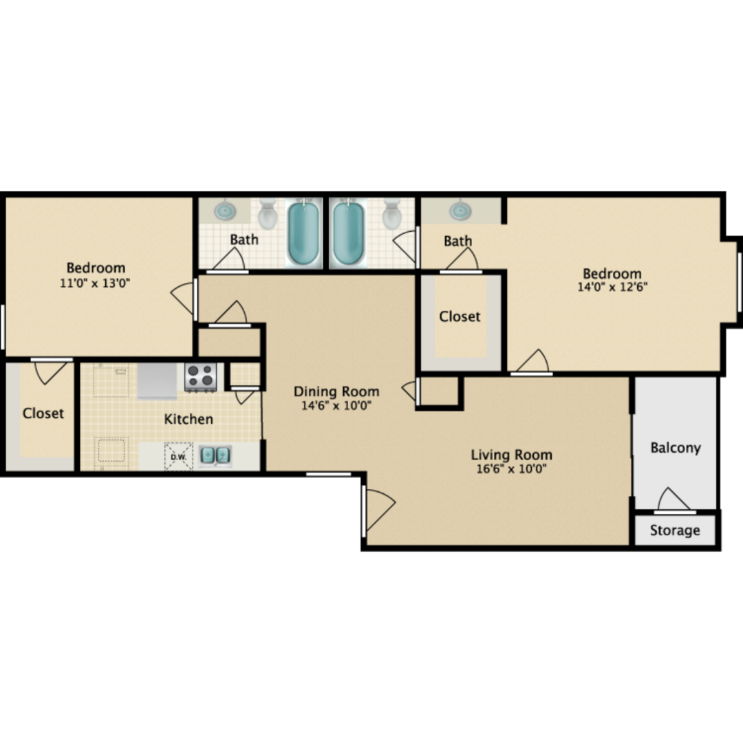 2 Bedroom Apartment – 2921 Sycamore Springs Dr #231, Kingwood, TX 77339