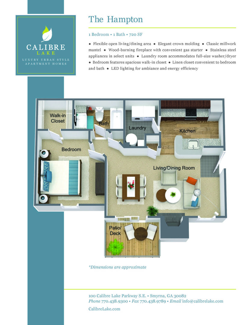 1 Bedroom Apartment – 100 Calibre Lake Pkwy SE #1117, Smyrna, GA 30082