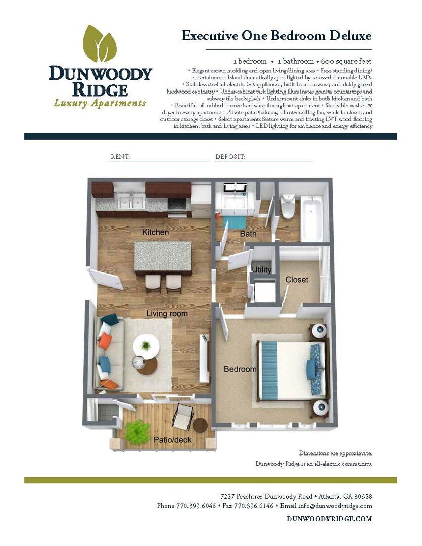 1 Bedroom Apartment – 7227 Peachtree Dunwoody Rd NE #6204, Atlanta, GA 30328